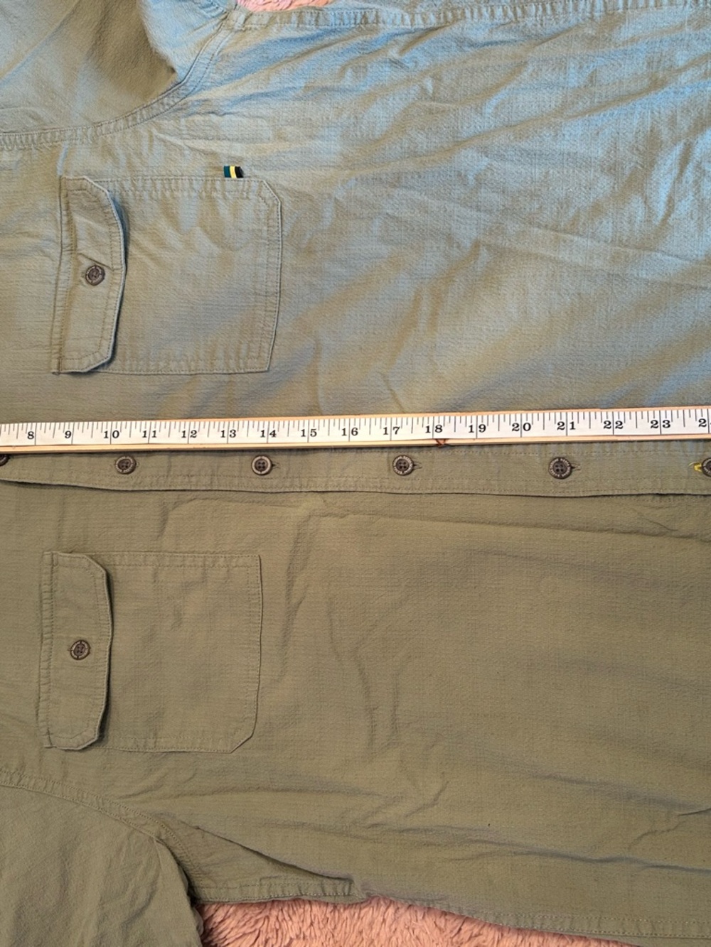 Sierra Designs Men's Short-Sleeve Button-Down Shirt in Sage Green - Picture 6 of 6